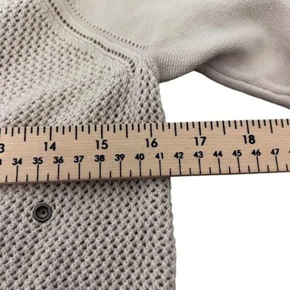 American Eagle Cardigan Zip Sweater Women's Medium Ivory Lightweight Open Knit - Picture 8 of 9